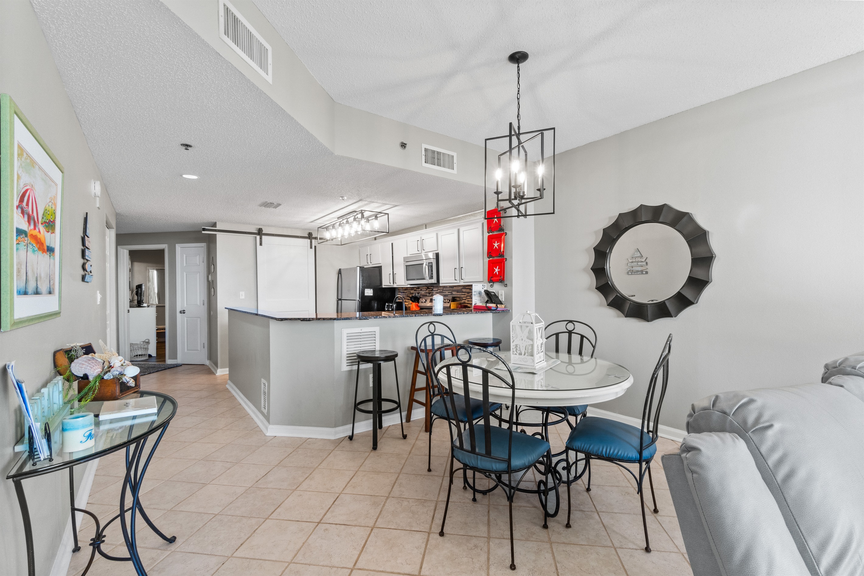 dining for 4 plus 3 bar stools