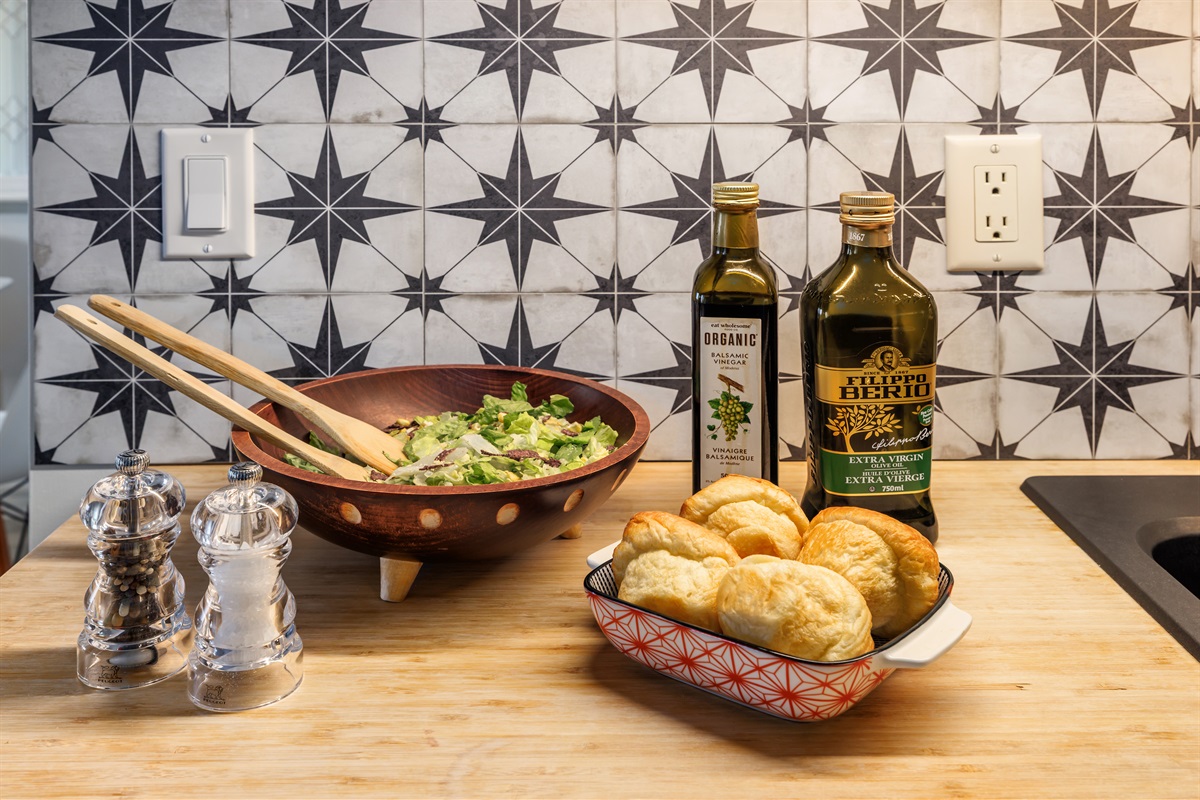 Oil Olive and Balsamic Vinegar Provided