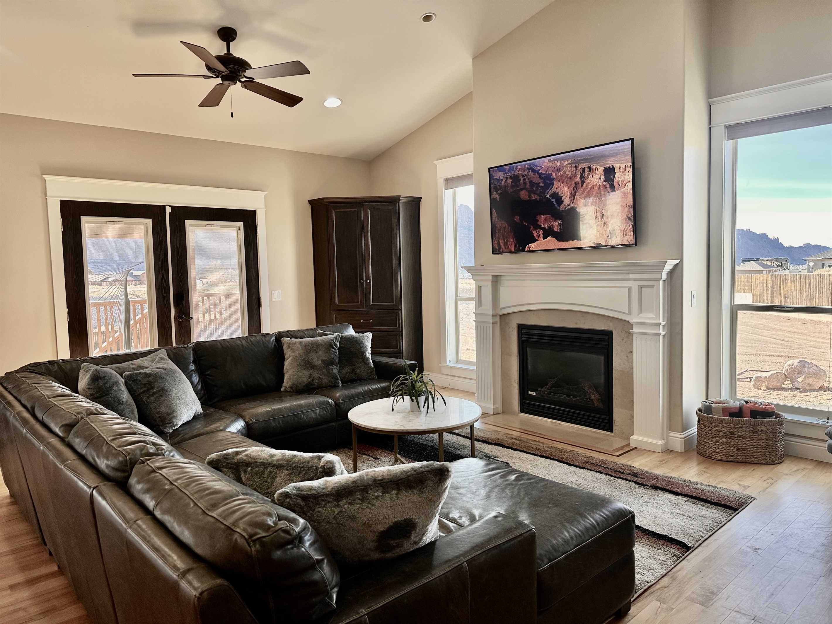 Great Room Fireplace and Smart Tv