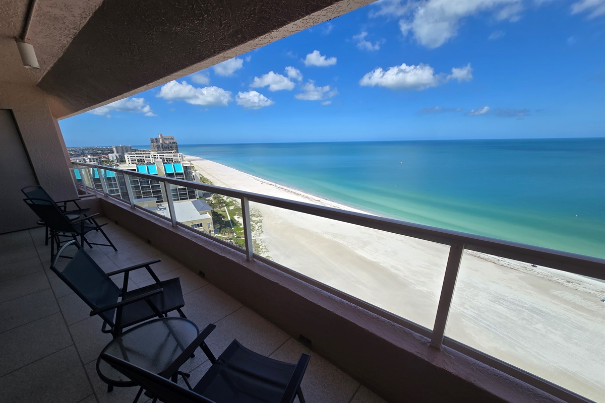 Stunning view from the units' Beach-facing Balcony