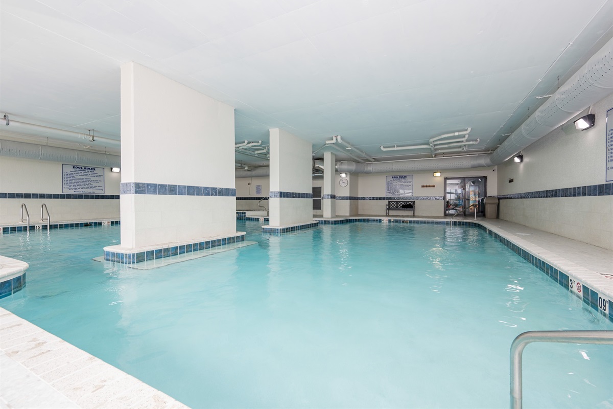 The HUGE heated indoor pool at Phoenix VII is ideal for chilly days/nights!