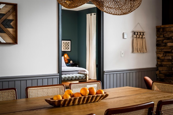 A simple, inviting space for dining, games, and gathering.