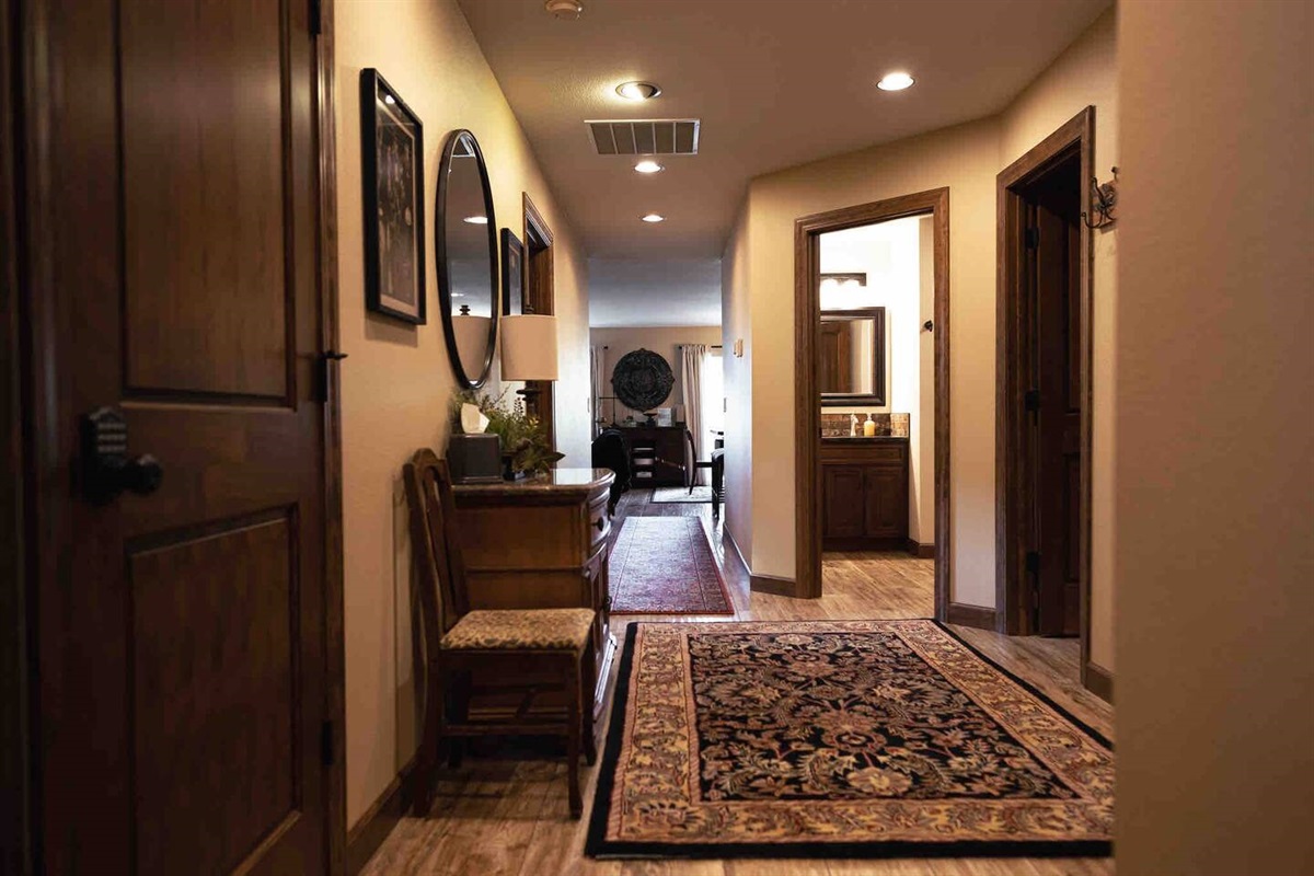 Entry area looking toward the living room and kitchen area