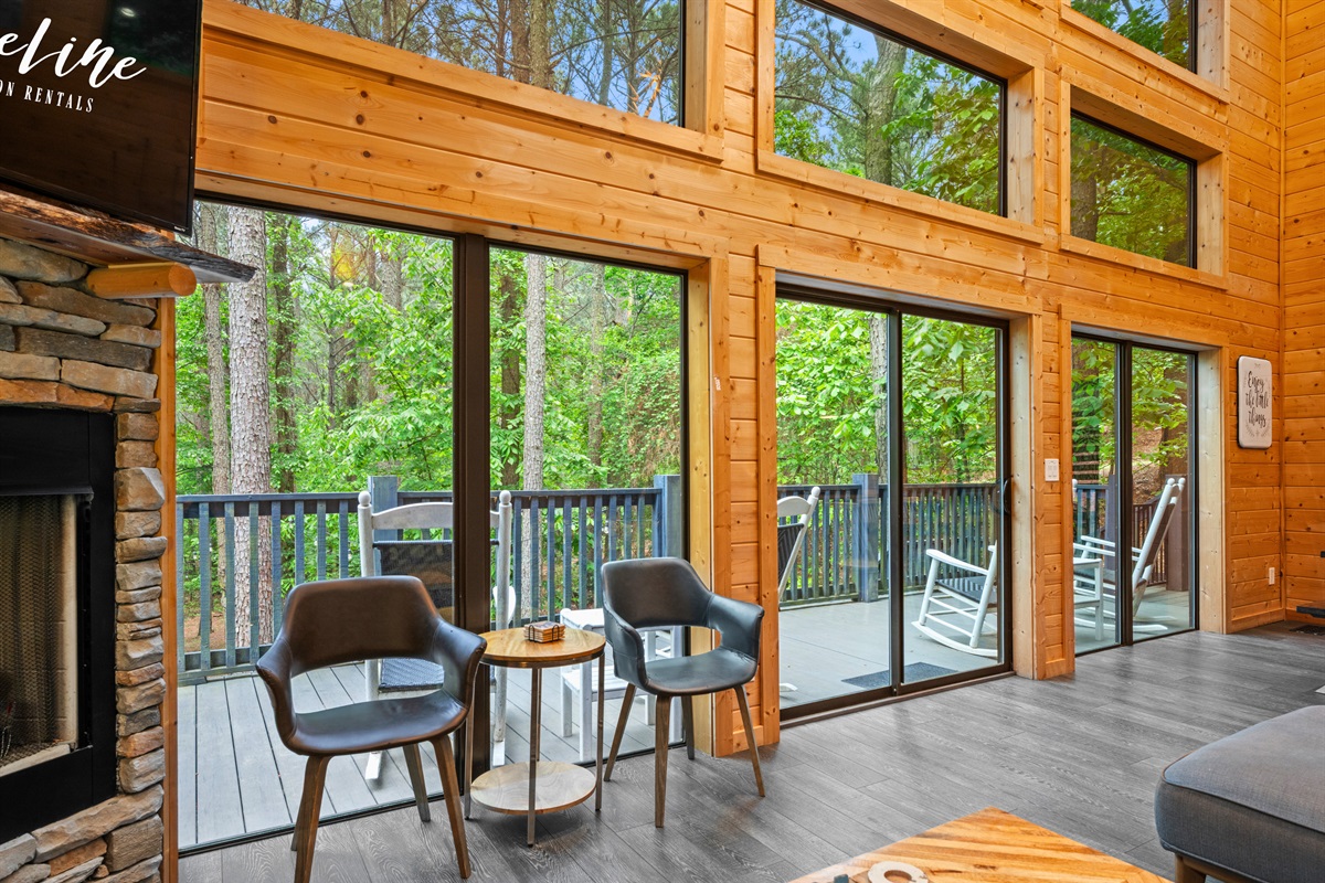 Natural light fills this corner of the home, creating a bright and peaceful spot that’s great for morning coffee or quiet moments.
