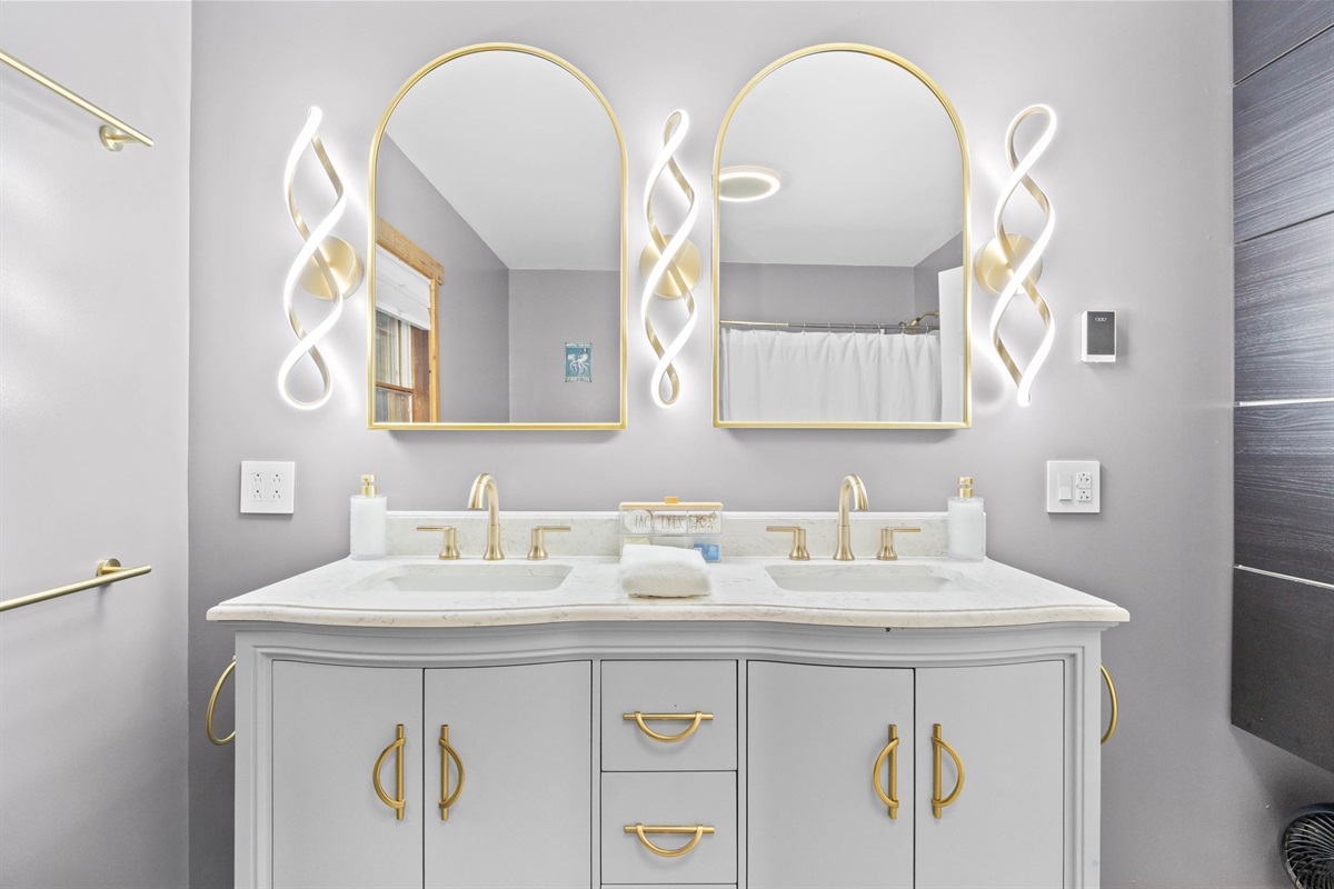 Well lit vanity to prepare for your special event.