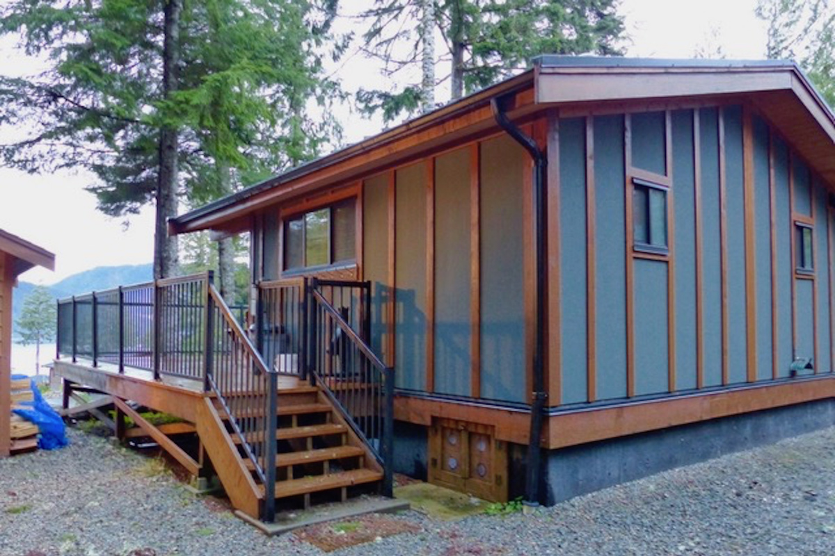 Stairs to the deck and Cottage entrance