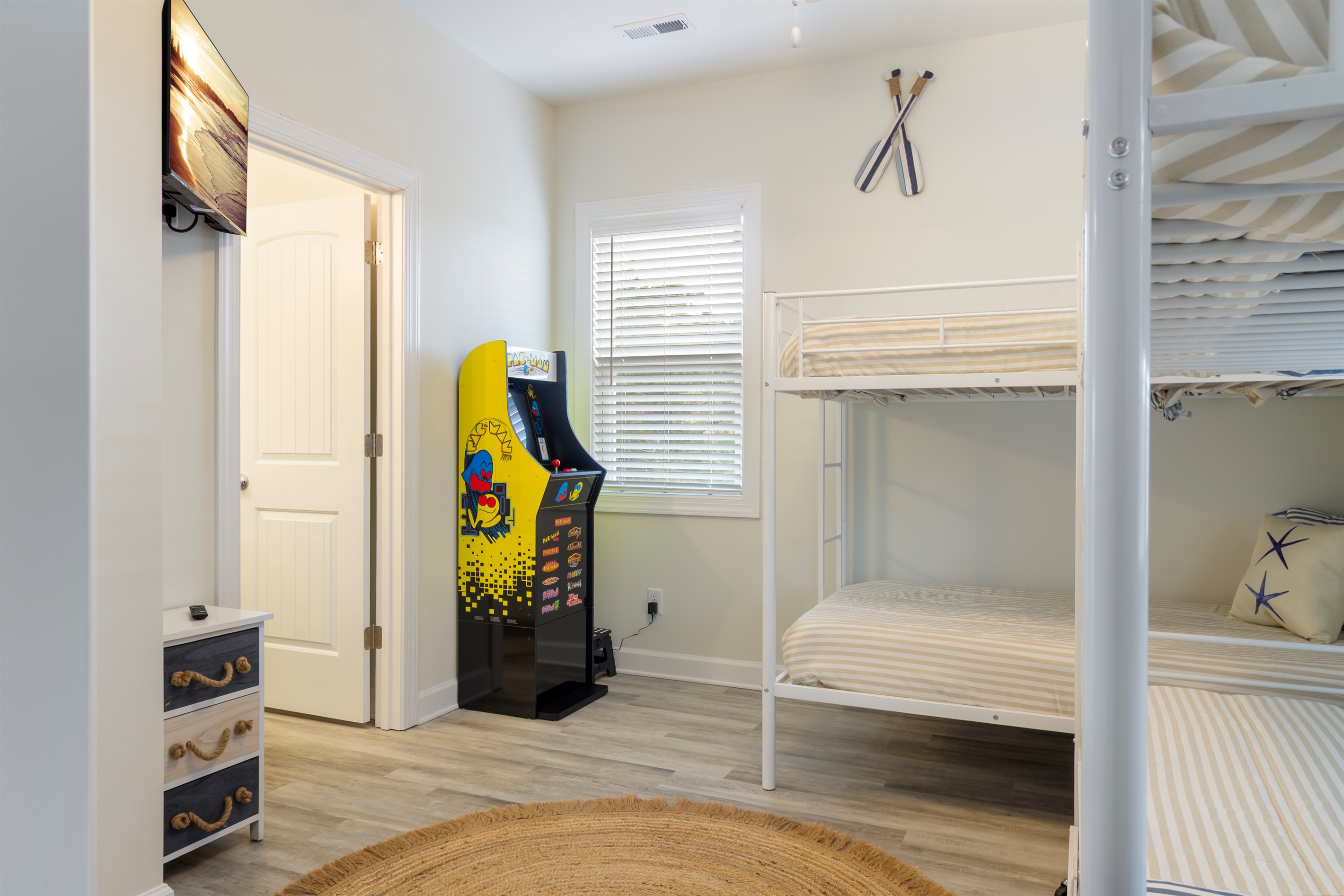 Bedroom 3 - Bunk room with game console