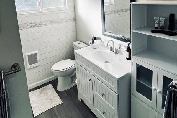 Bright and sunny master bath, upstairs in the master suite, and next to the walk in closet!