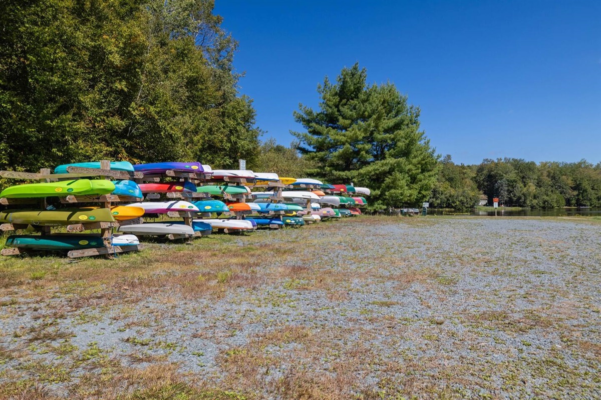 Community Kayak/Boat Racks at Lake Guenevere