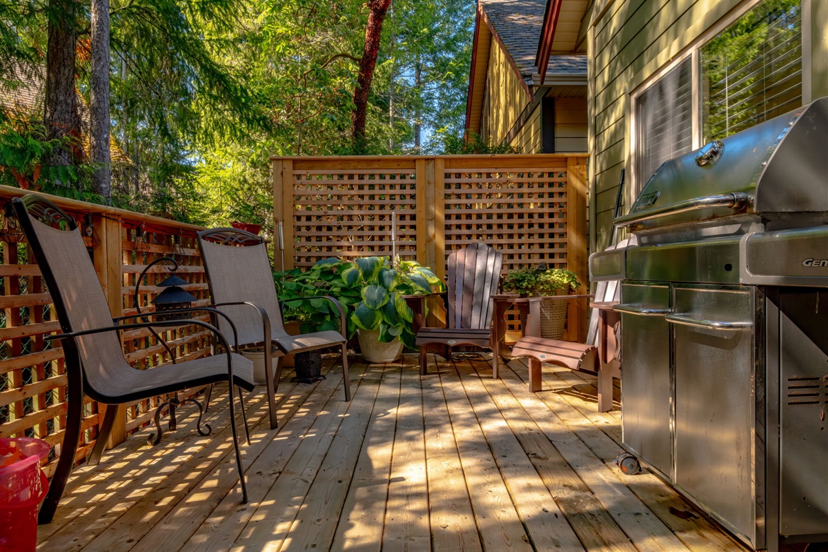 BBQ and lots of relaxing areas