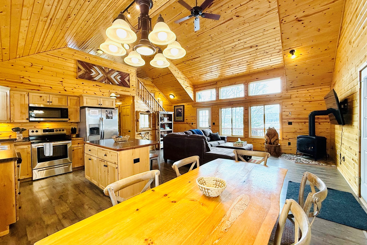 Dining table next to the kitchen.