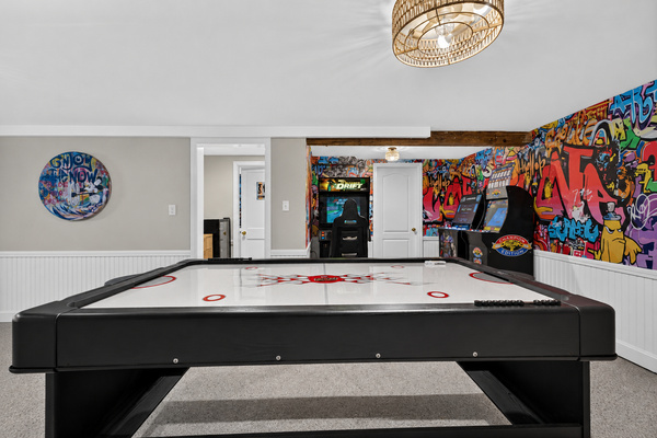 Gather around the air hockey table for fast-paced fun with family and friends.
