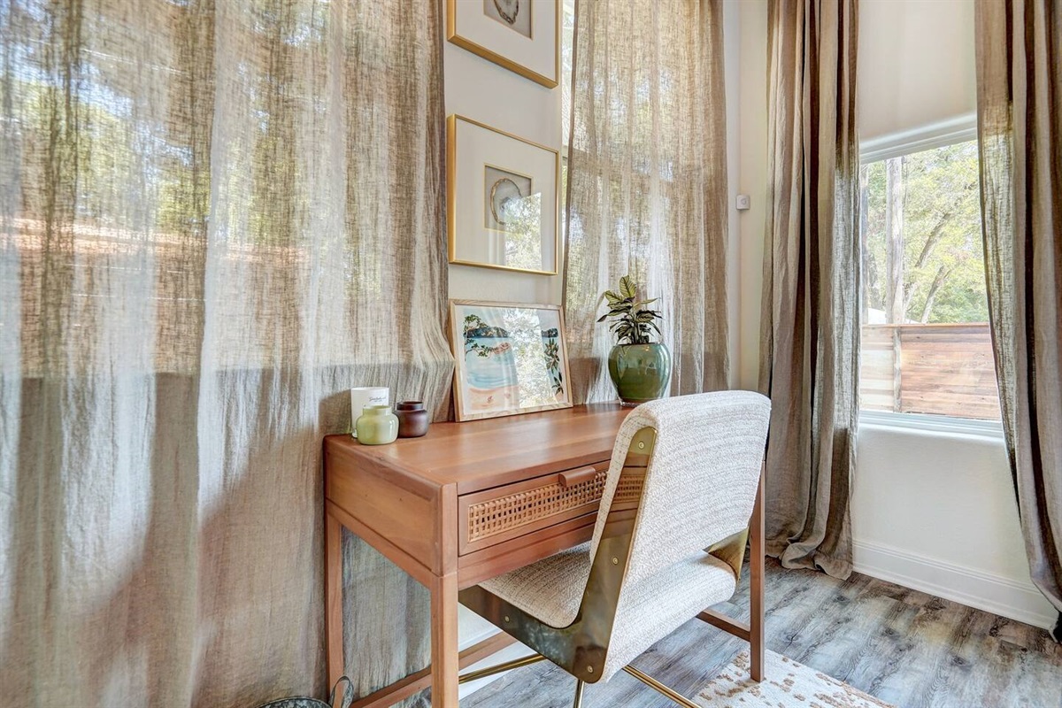 Work space perfect for a workcation.