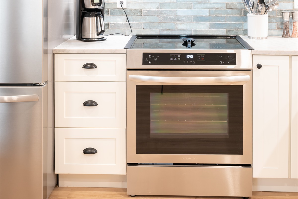 Microwave, induction stove, and convection oven
