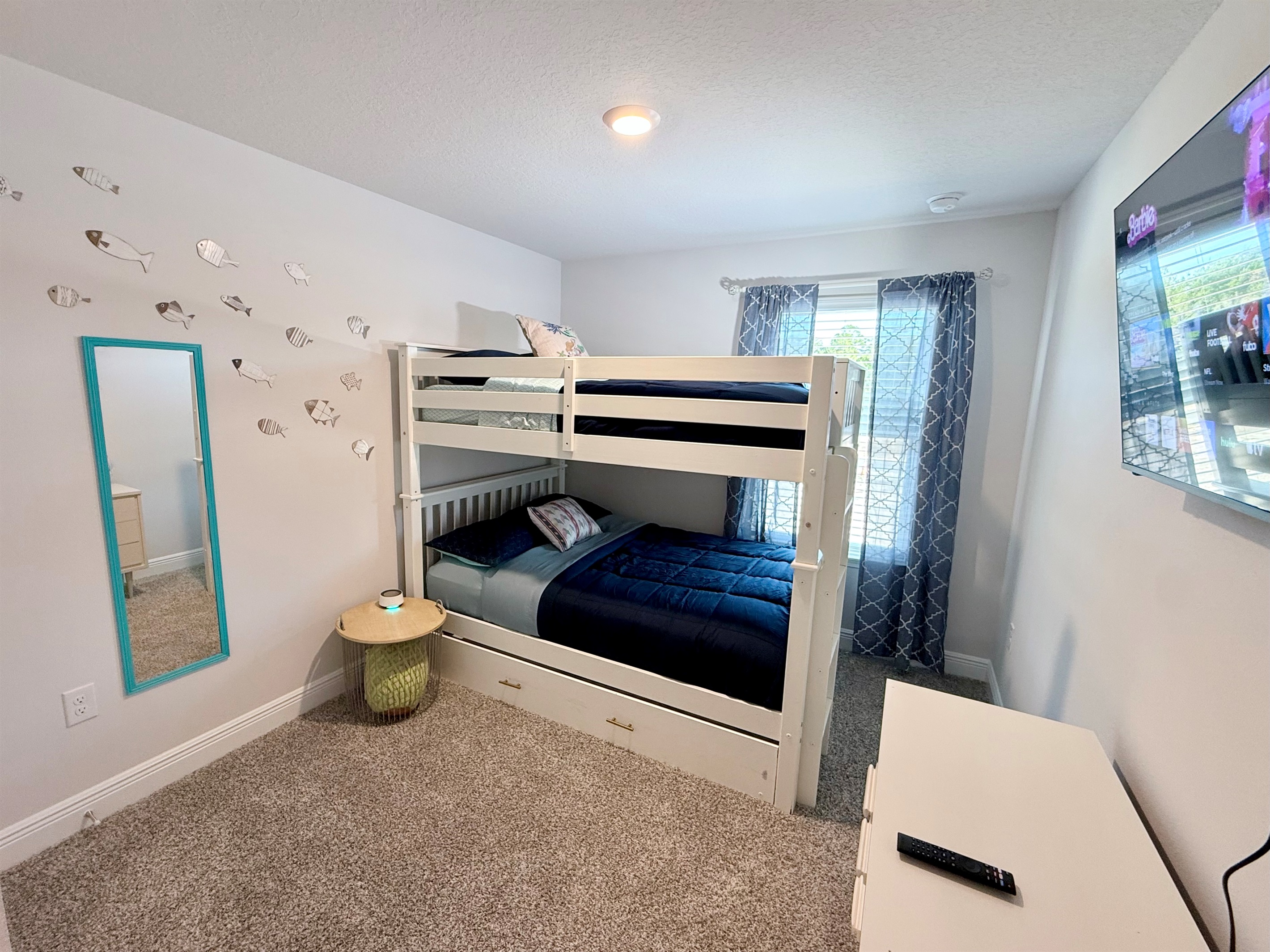 Double over double bunk bed room for the kids