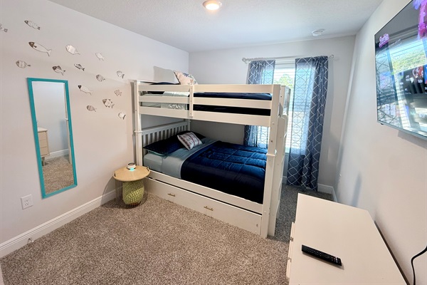 Double over double bunk bed room for the kids