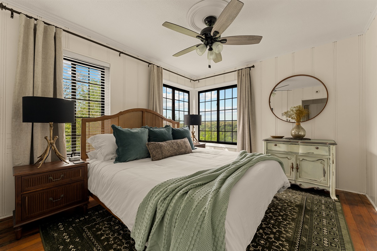 Wake up to natural light and peaceful views.