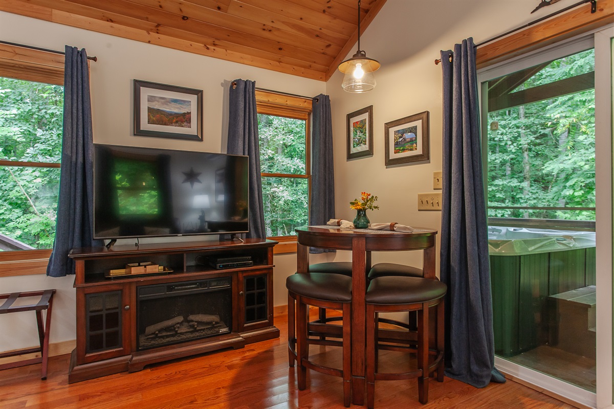 Smart TV and Electric Fireplace