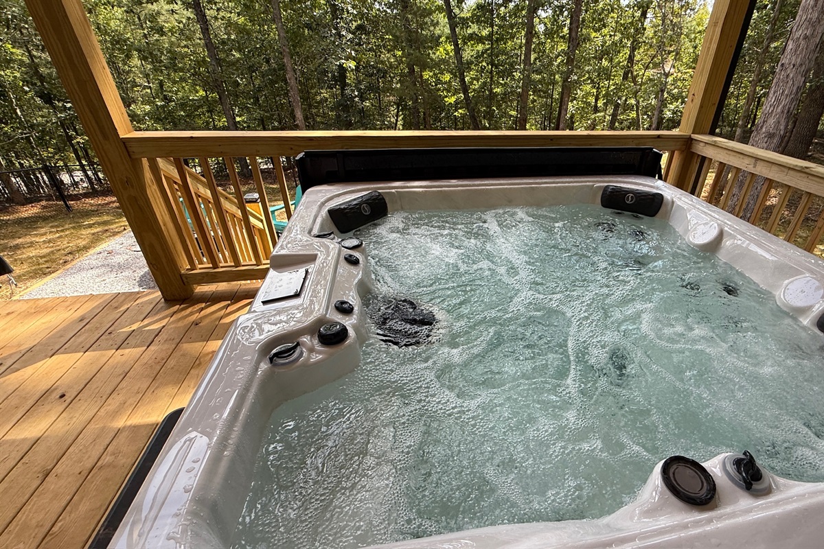 Massive Luxury Hot Tub Private on Back