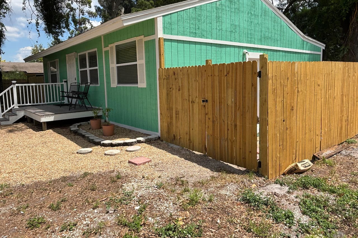 Fenced yard