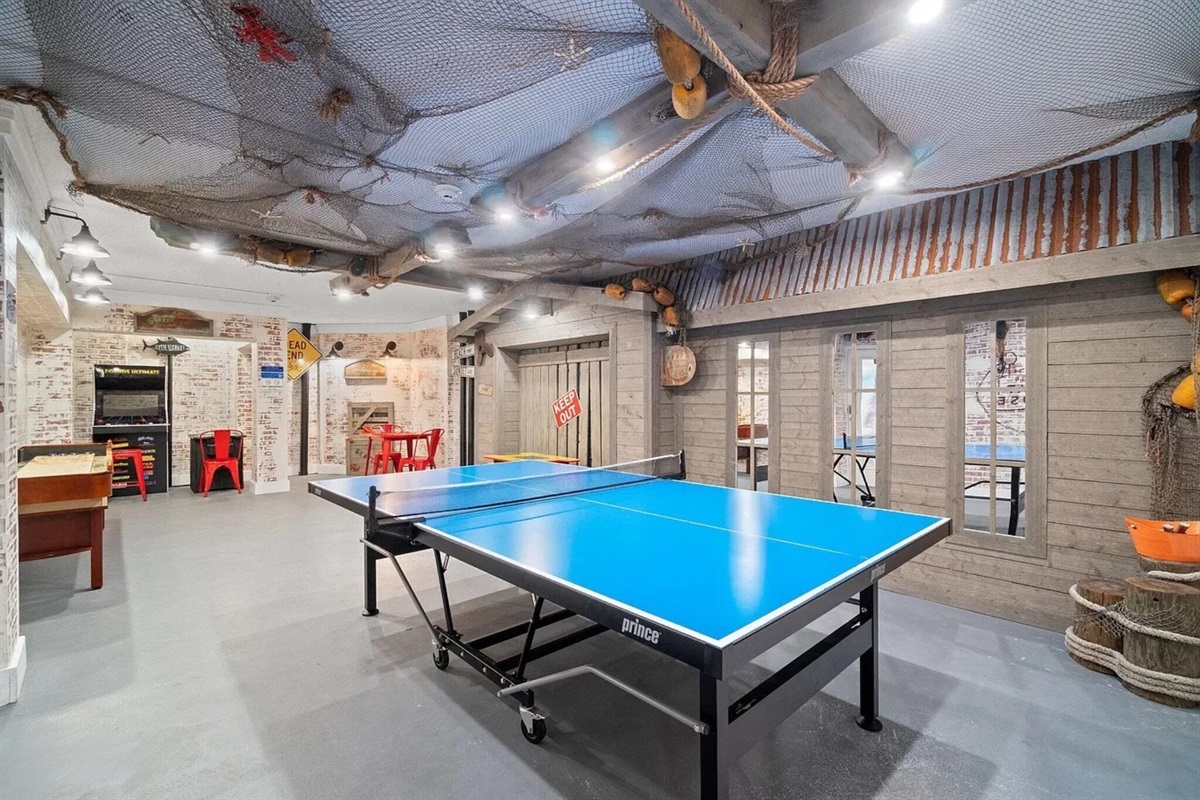 Ping pong in the game room