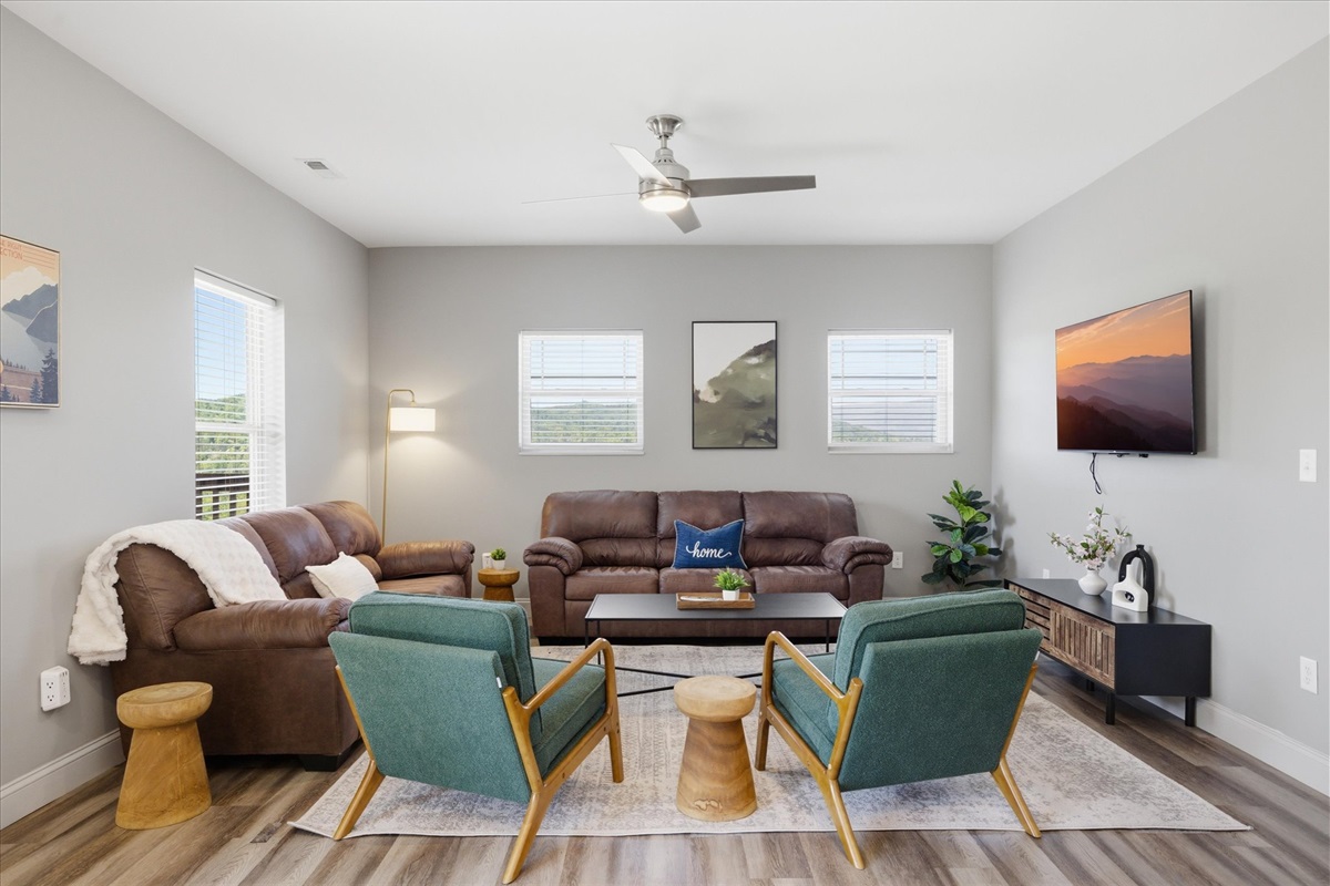 There’s a natural gathering feel here—Unit 3’s larger layout gives everyone a place to sit, with a TV ready for movie nights or catching a game together.