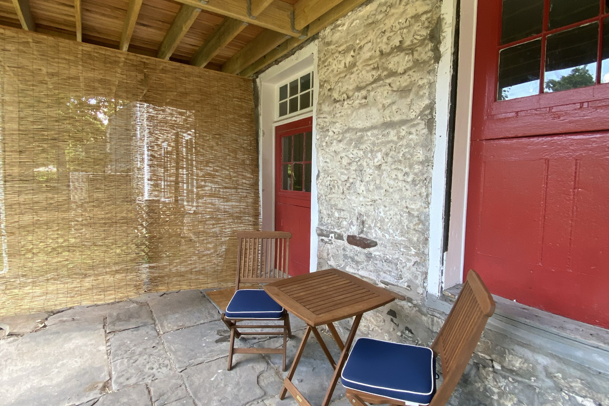 Folding chairs on the patio