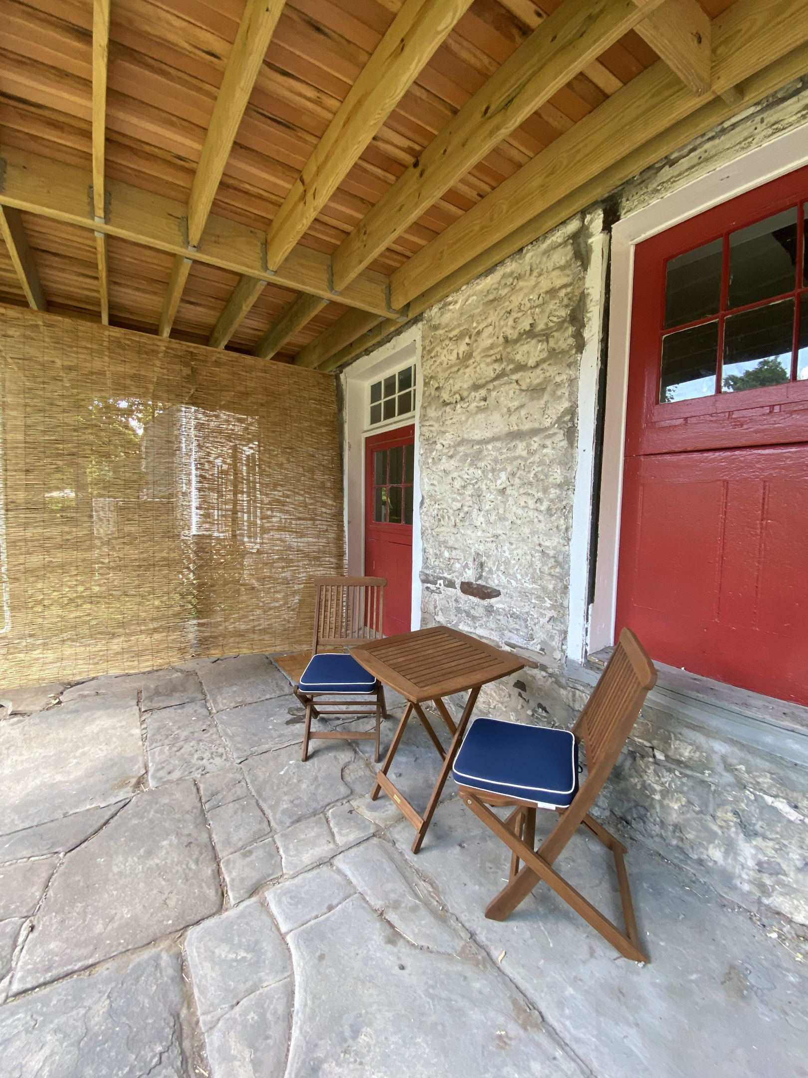 Folding chairs on the patio
