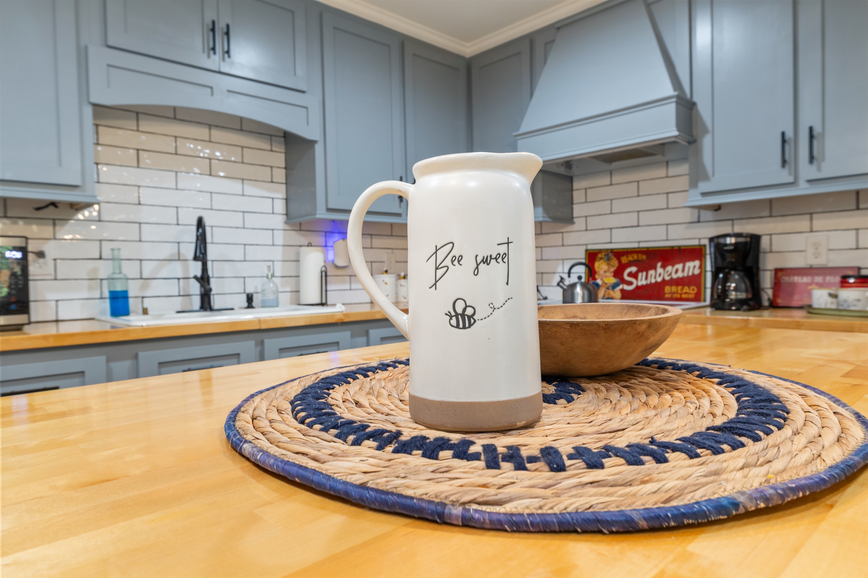 Bee Sweet. Bee Cozy. Honeycomb charm in every detail.