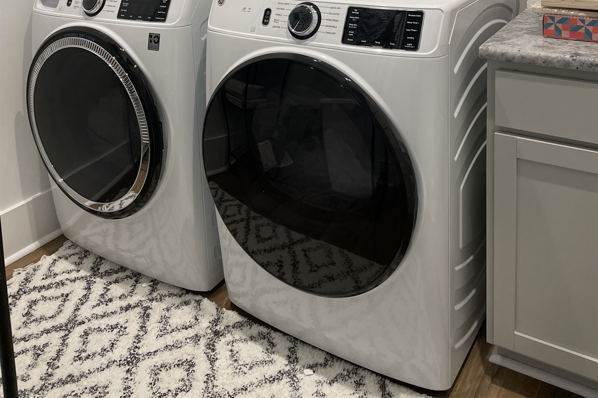 Large washer and dryer in the basement for guest use