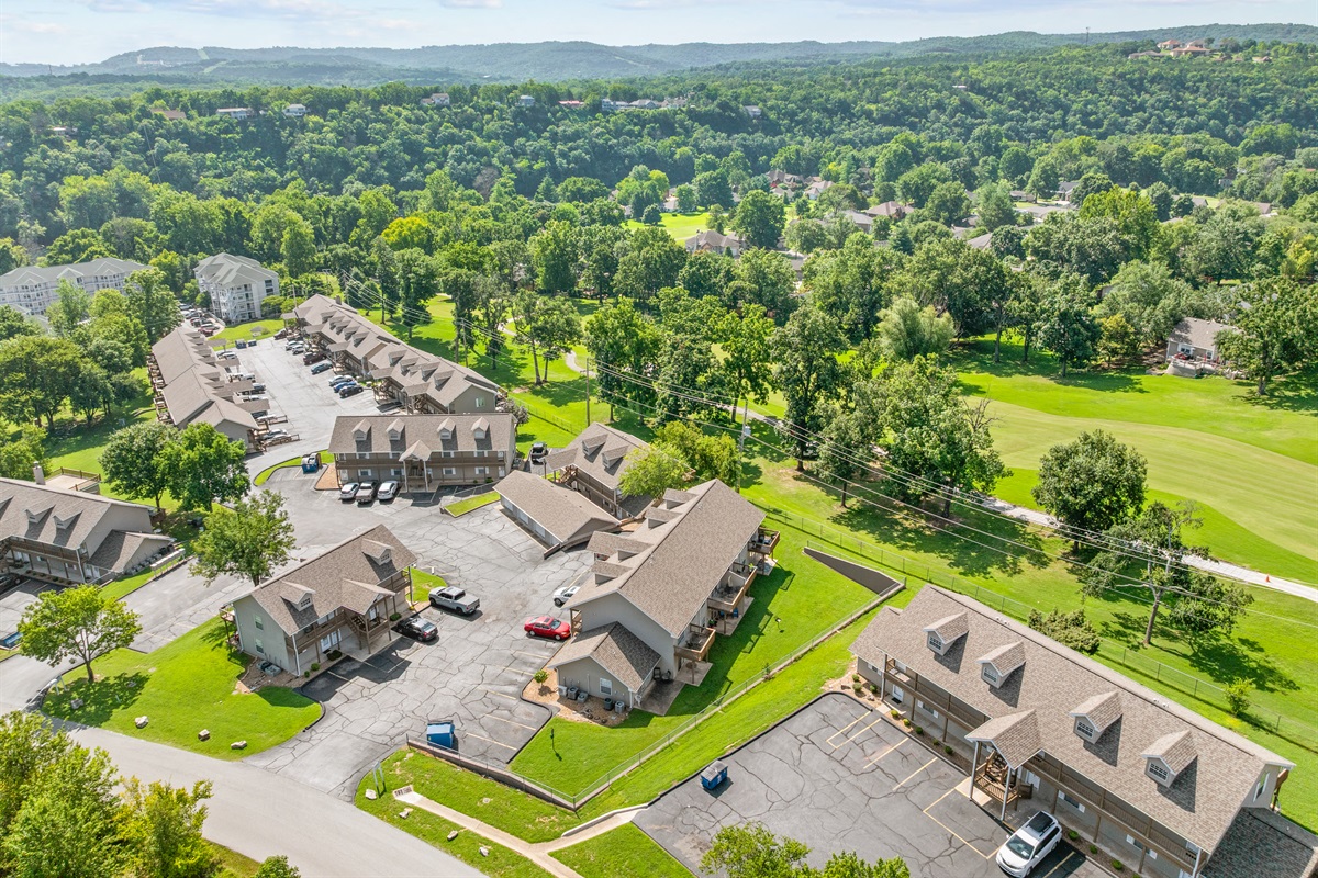 A broader look at the peaceful neighborhood setting around the condo.