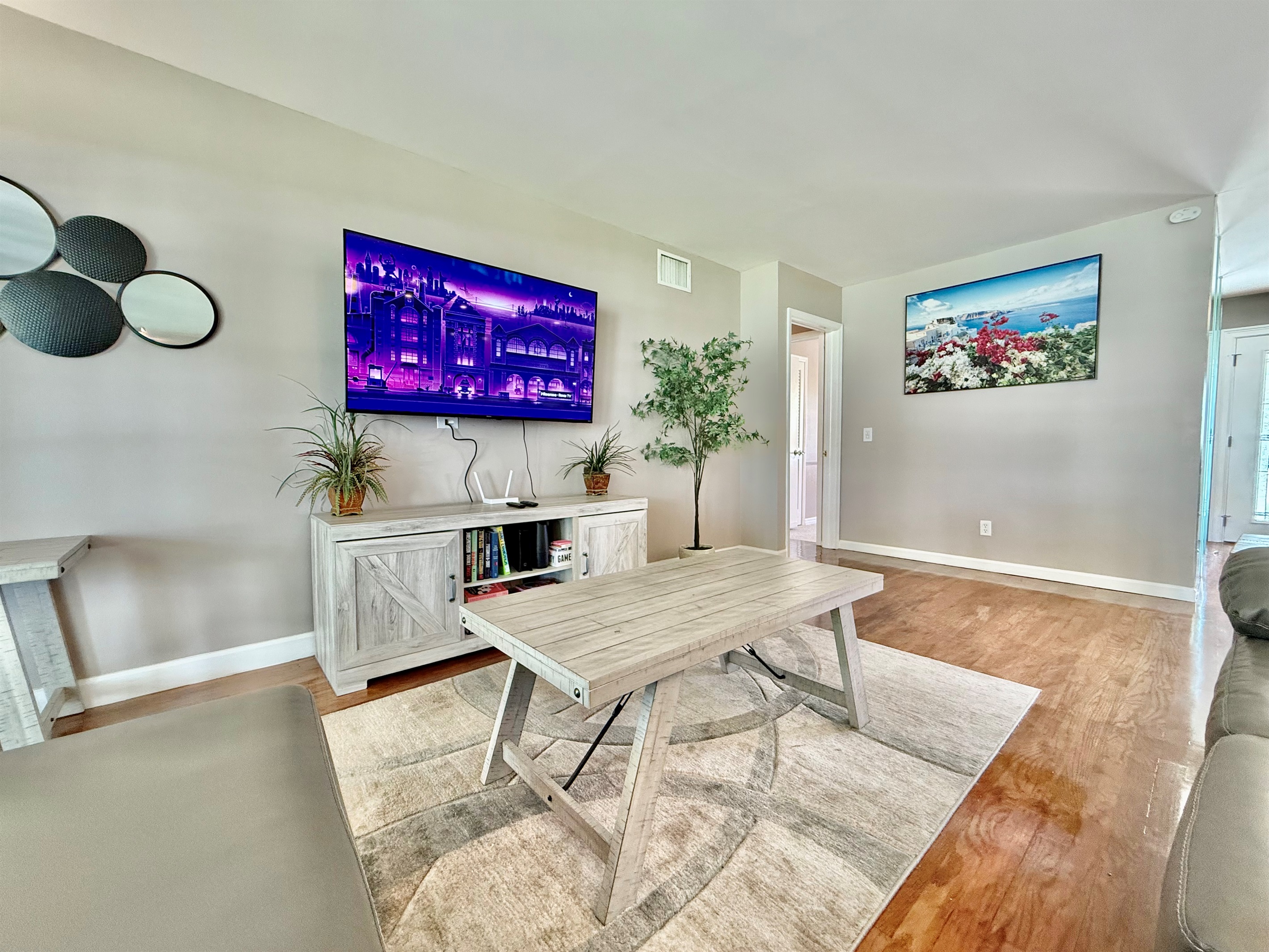 Enjoy modern amenities like a Smart TV and high-speed WiFi, all within a beautifully decorated, thoughtfully furnished space.