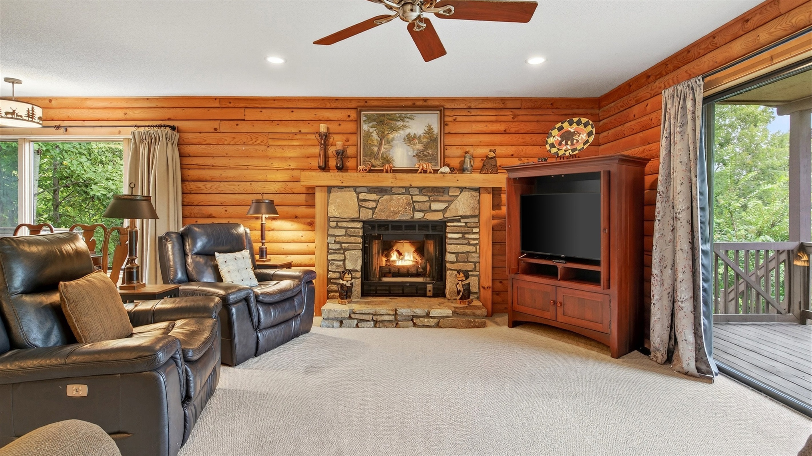Keep warm by the cozy fire