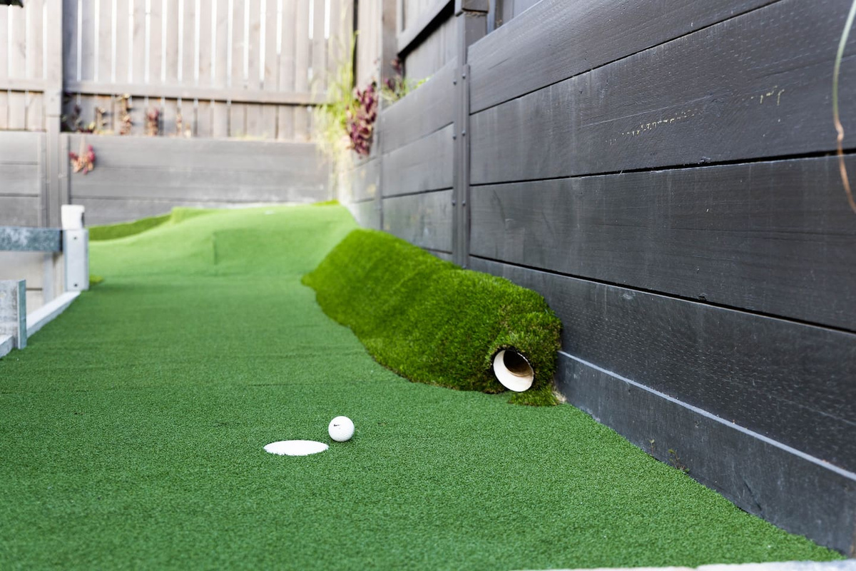 play it safe and bank it around the corner or find the portal for a hole in one possibility! Plenty of fun to be had on our 4 hole putt putt course