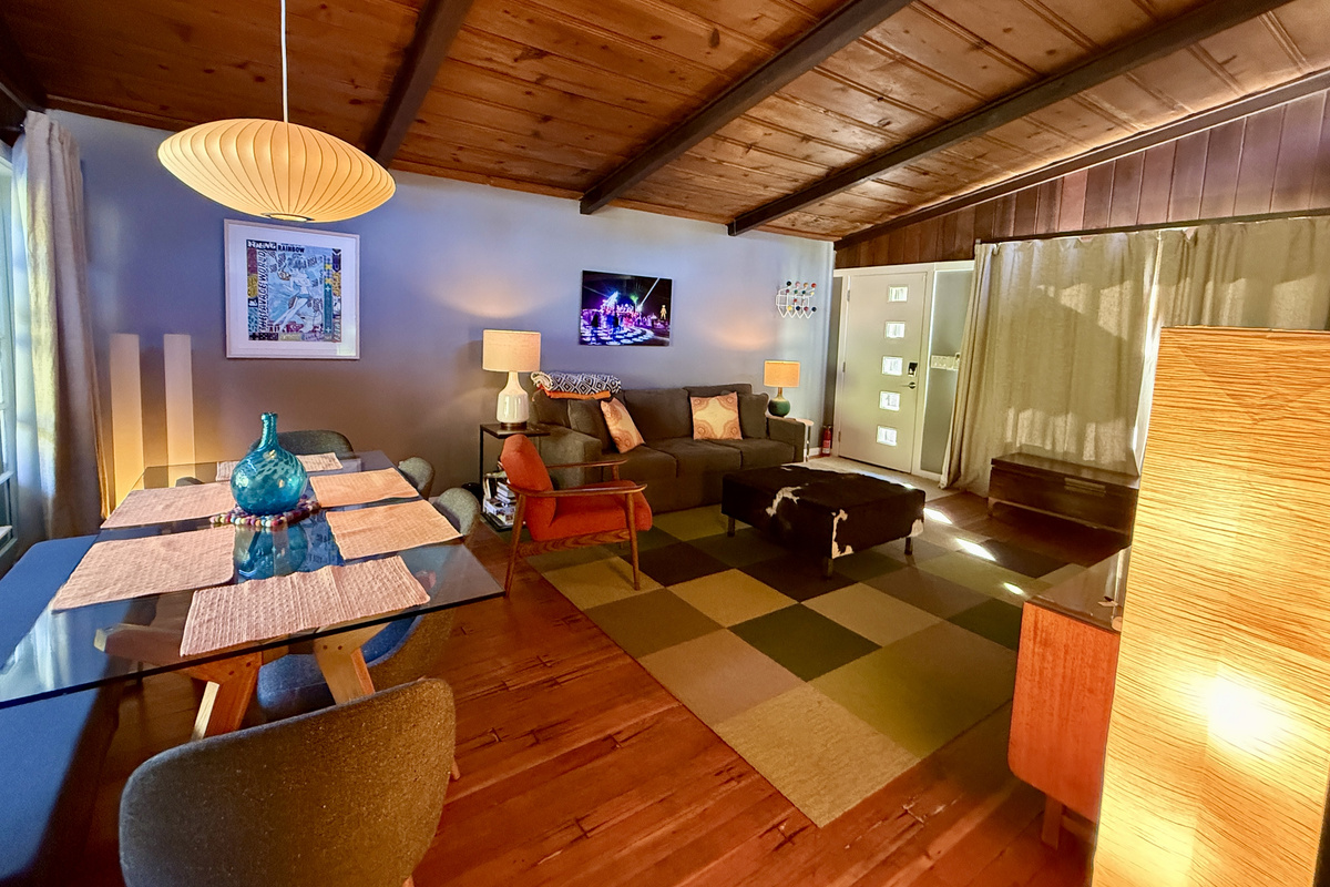 Mid-century modern style meets riverfront living