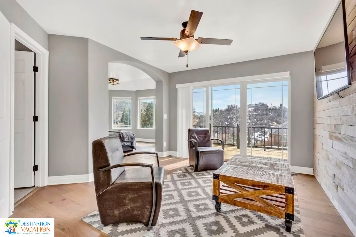 Bright open spaces welcome relaxed mountain living.