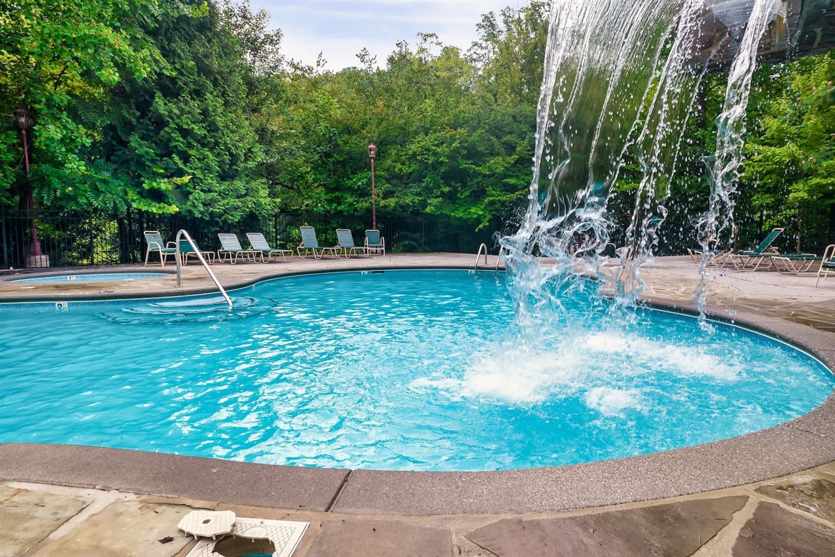 Private Resort Pool, for use by resort guests only. Open seasonally (typically May-Sept)