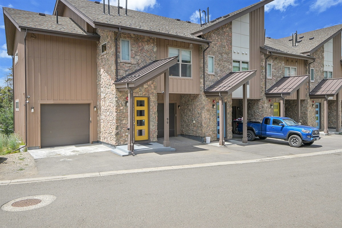 Onsite parking for 4 total cars, plus overflow at the end of the building