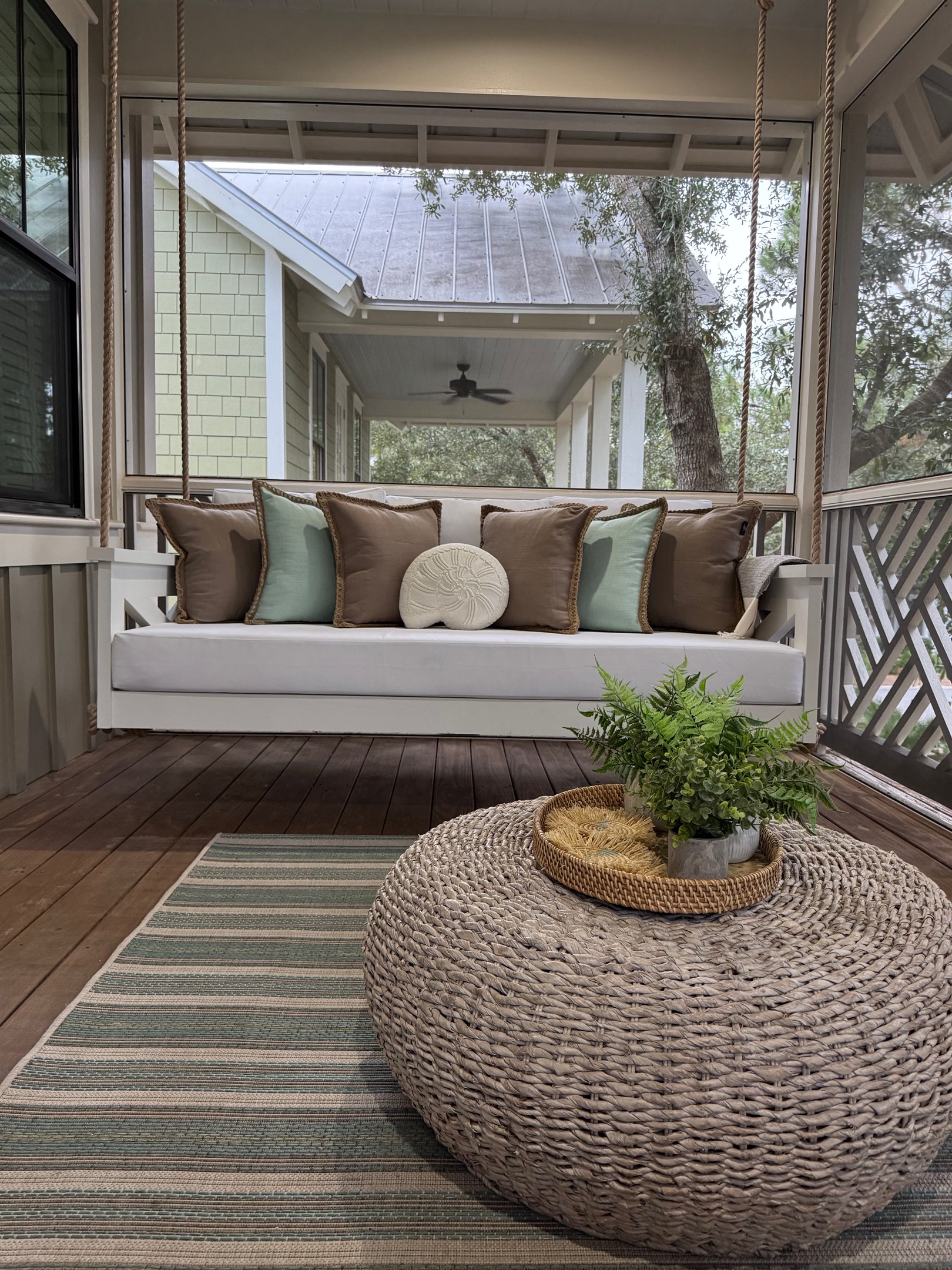 Sway gently with a book or glass of wine in your private outdoor nook.