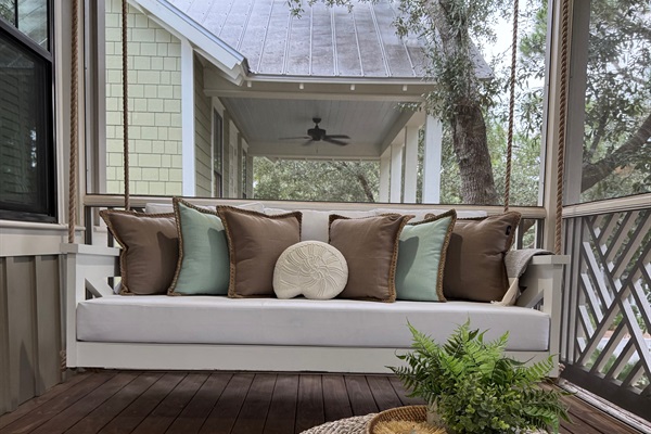 Sway gently with a book or glass of wine in your private outdoor nook.