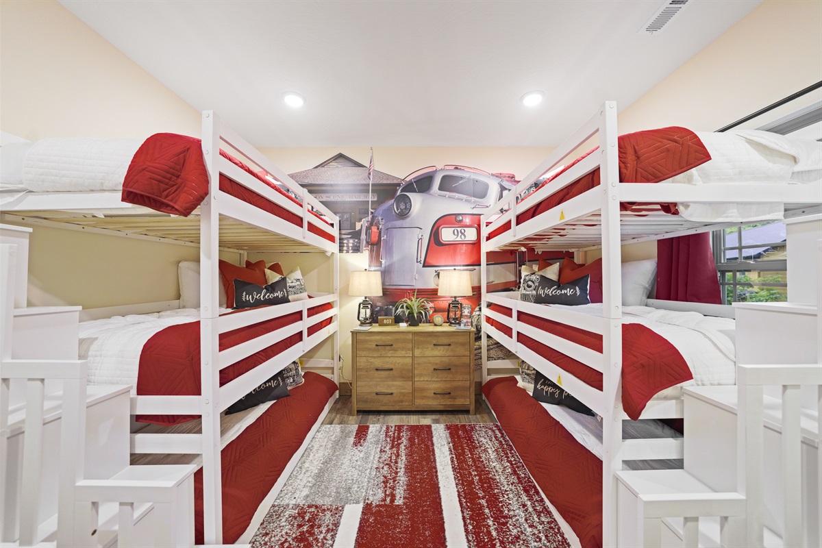 The Train Room is going to be a hit with everyone. It literally looks like you are next to the train