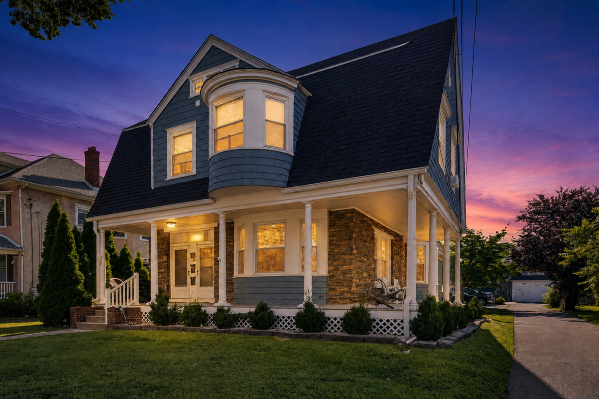 Well-lit front grounds and driveway providing secure, easy evening arrivals.