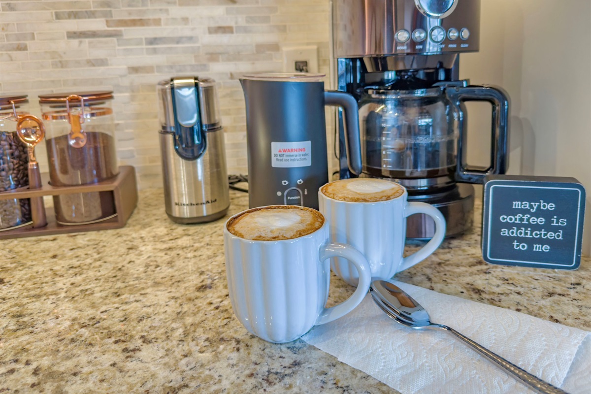Morning ritual at Serenity...grind the beans, brew the coffee, froth the milk...walk to the window with your warm cup in hand - the morning light is waking up the mountains and something beautiful is happening outside...