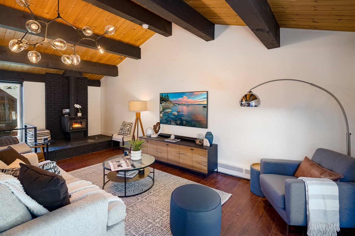 A 65" 4k TV and luxurious seating for all!