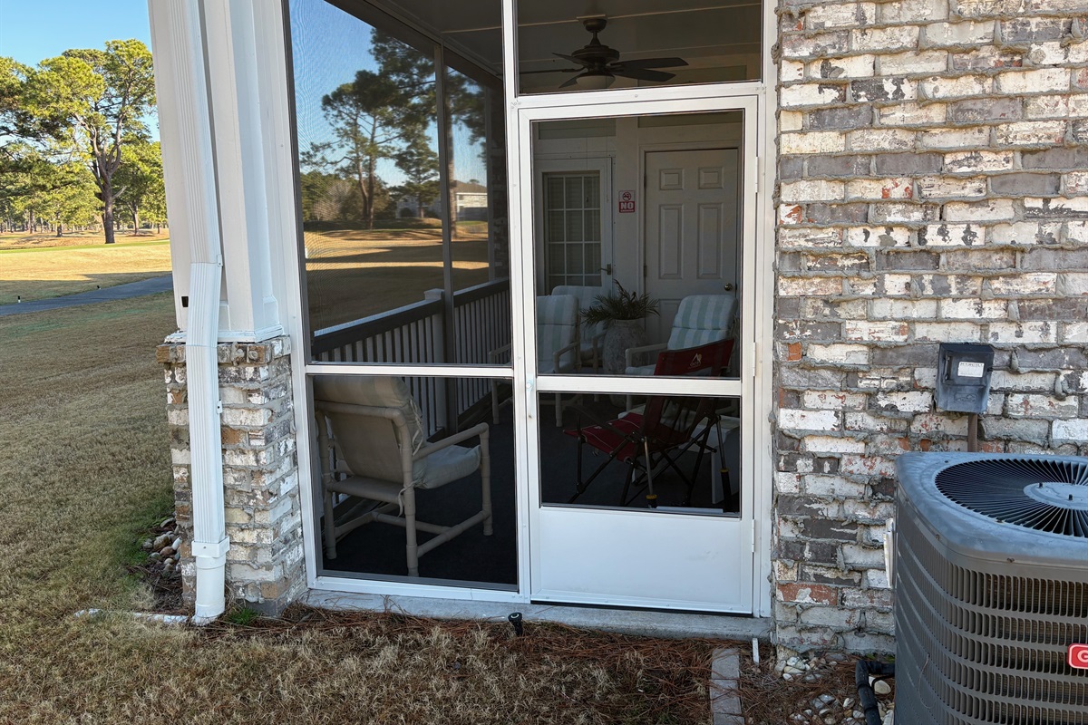 Screen door off porch