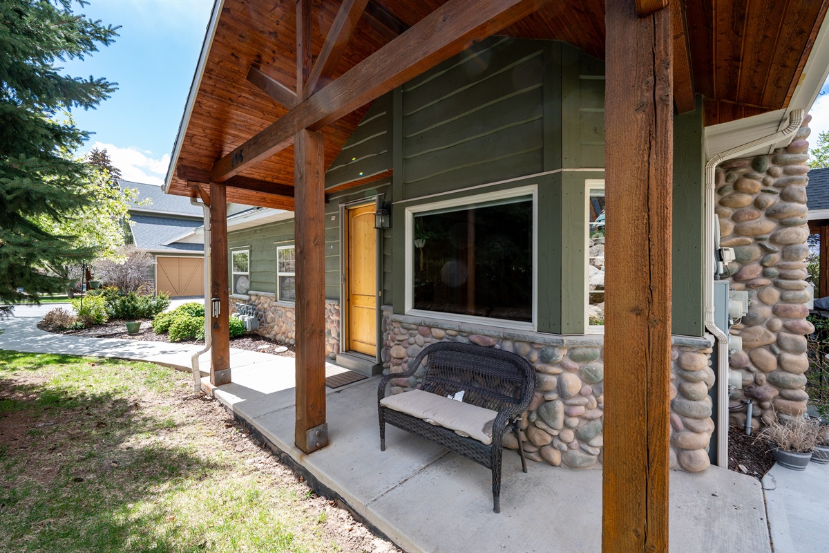 Relax outside and enjoy the peaceful mountain surroundings.