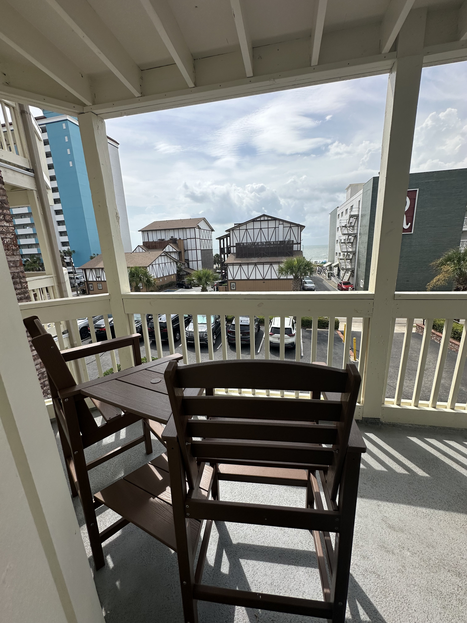 Enjoy outdoor seating on the balcony 