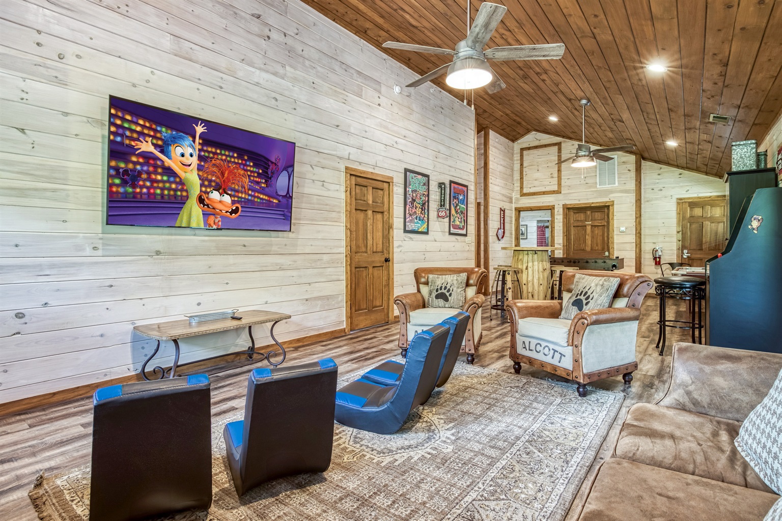 Watch a favorite movie or bring your own gaming consoles and play on the 75" Roku TV. (Bring your passwords)