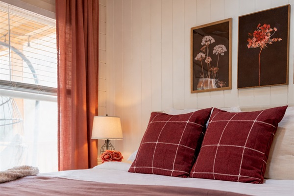 Rest deeply in a quiet cabin, wrapped in shiplap charm and morning stillness.