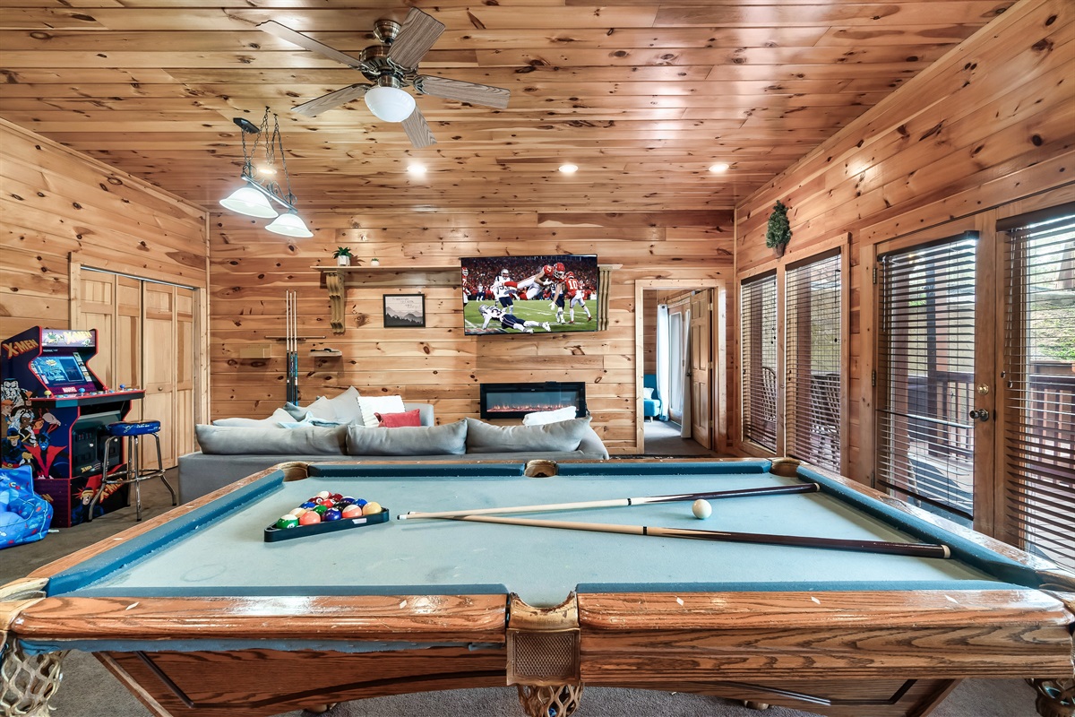 Challenge kids, cousins, and friends to a game of pool in a fun filled space built for laughter and connection.